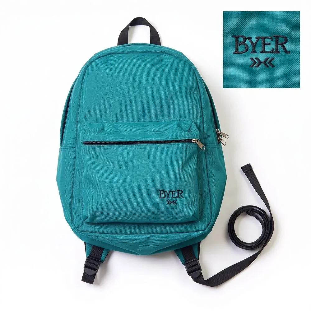 Vintage 80s Byer of Maine Classic Canvas/Cordura Daypack Backpack Teal Medium